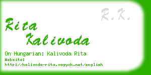 rita kalivoda business card